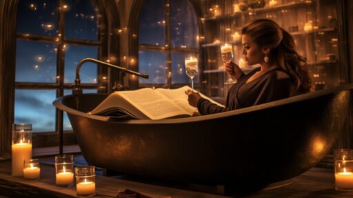 Effective bedtime rituals for improved sleep with a warm bath and candles.