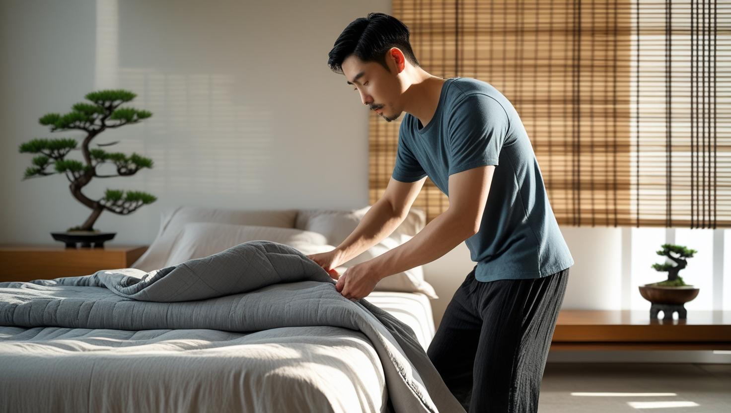 antique Chinese bed with carvings