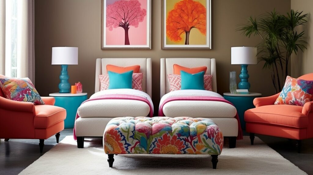 Cozy and Colorful Upholstered Bedroom Seating Cozy and Colorful Upholstered Bedroom Seating