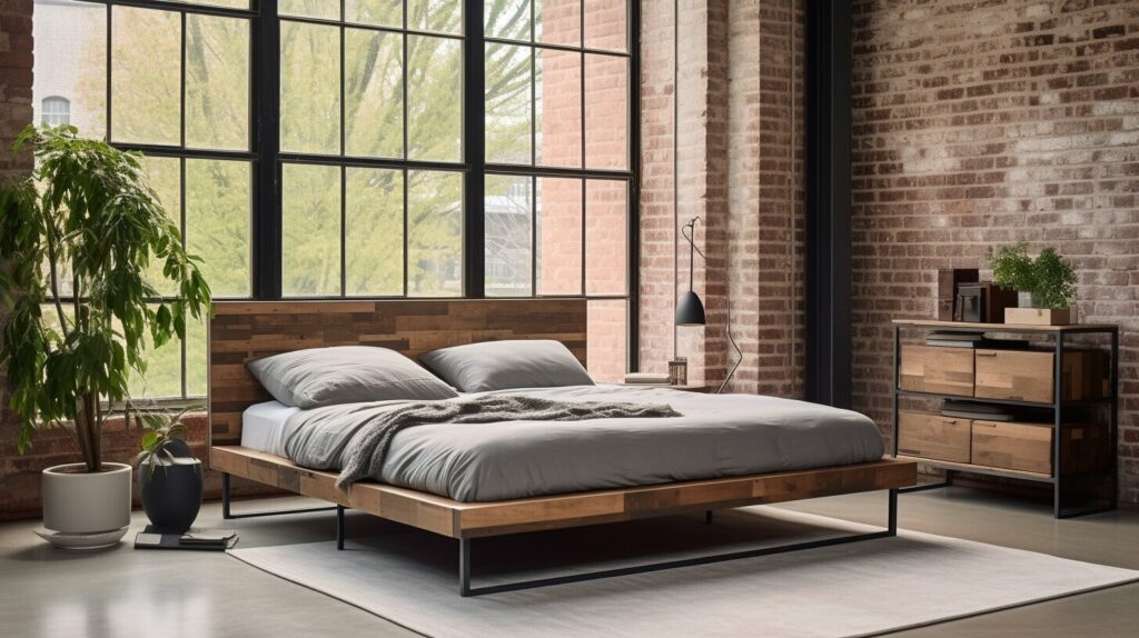 This image presents layout options for a sturdy DIY bed frame with minimalist and rustic design sketches that clearly depict a sturdy DIY bed frame.