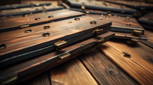 Solid wood durable nightstands with oak and walnut in a bedroom setting