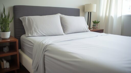 Fitted vs Flat Sheets example showing fitted sheet being pulled over a mattress