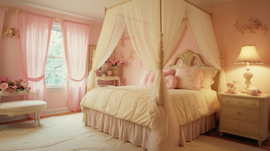 Whimsical decor themes for canopy beds in a children's bedroom