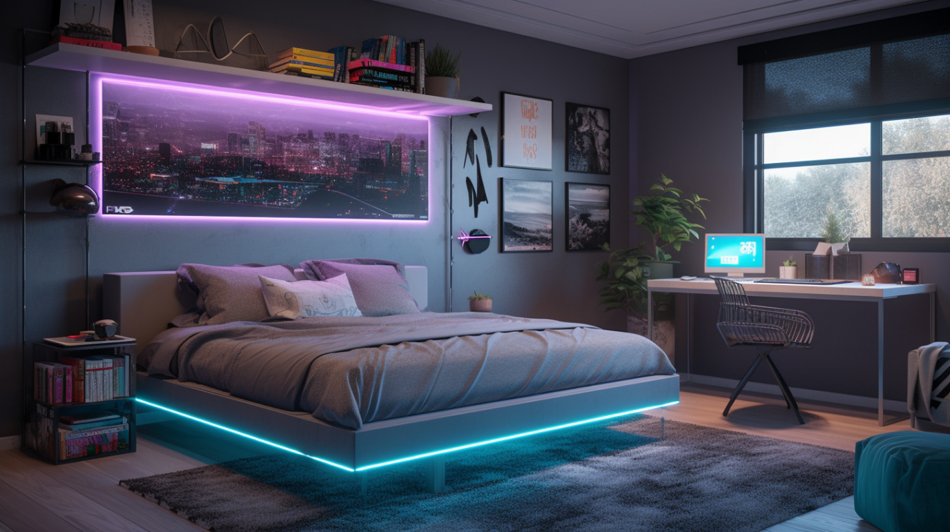 Trendy teen bedroom with sleek Sleep Solutions for All Ages Adjustable Beds