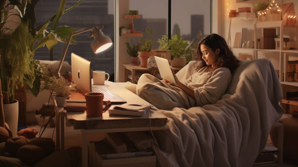 working from home on customizable adjustable beds
