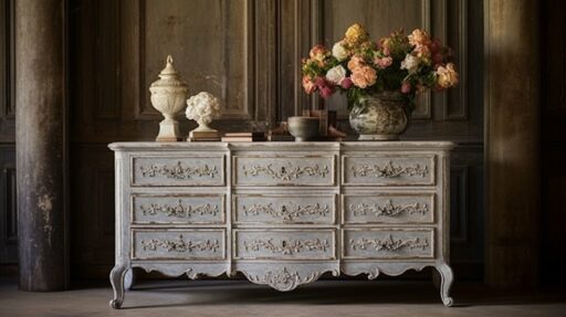 Antique wooden furniture showing the early evolution of dressers
