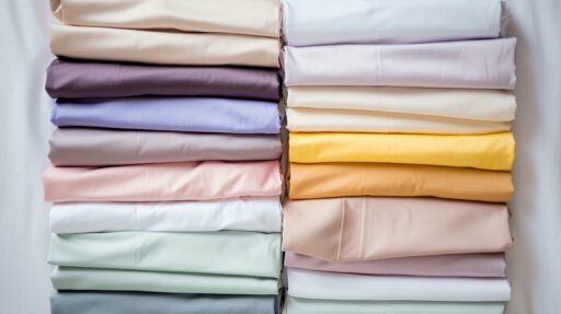 Fitted vs Flat Sheets and deep pocket sheet styles neatly arranged on bed