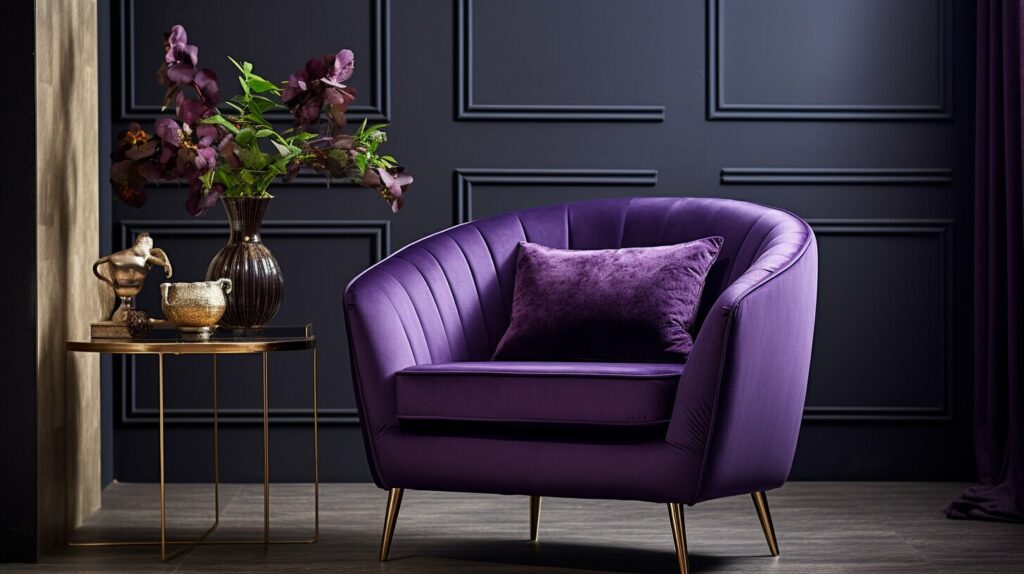 A bold-colored bedroom chair illustrating how to select the perfect bedroom chair for relaxation with color that suits your palette.