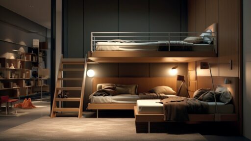 Bunk beds with well-maintained mattress for bunk beds