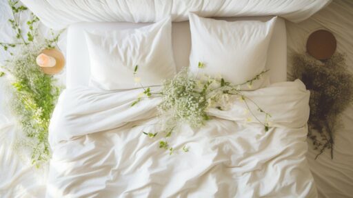 Fitted vs Flat Sheets example showing flat sheet laid smoothly over bed