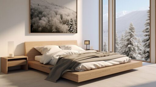 Modern bed frames in a contemporary bedroom