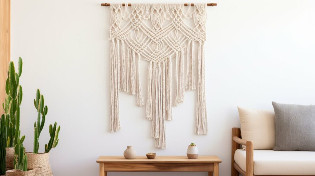 Macramé wall art—textural favorite among wall decor trends