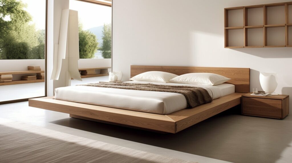 Minimalist platform beds in modern and traditional spaces with clean lines