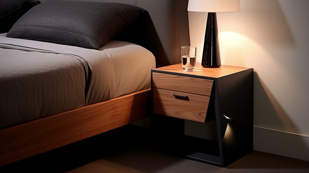 modern bedside tables with minimalist geometric designs