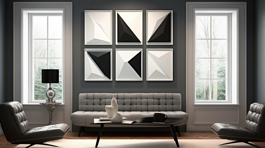 Modern wall art arrangement illustrating wall decor trends
