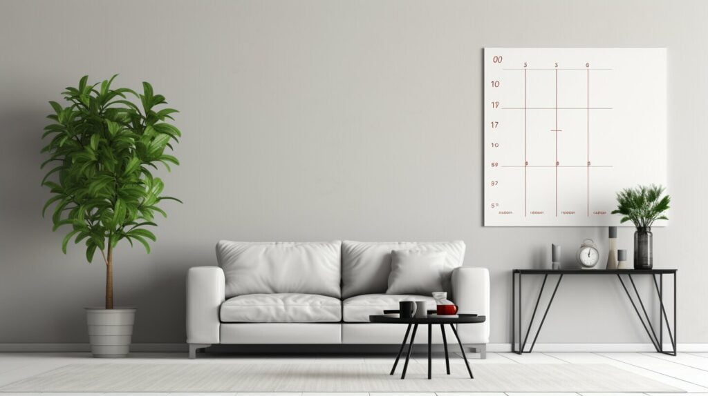 Oversized wall calendar—functional take on wall decor trends