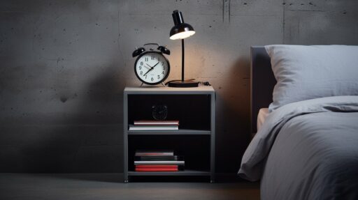 Durable nightstand with cord slot and soft-close drawers for longevity