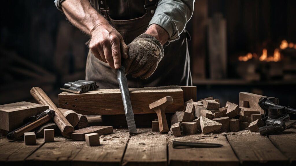 visual tutorial showing each step in DIY bed frame construction