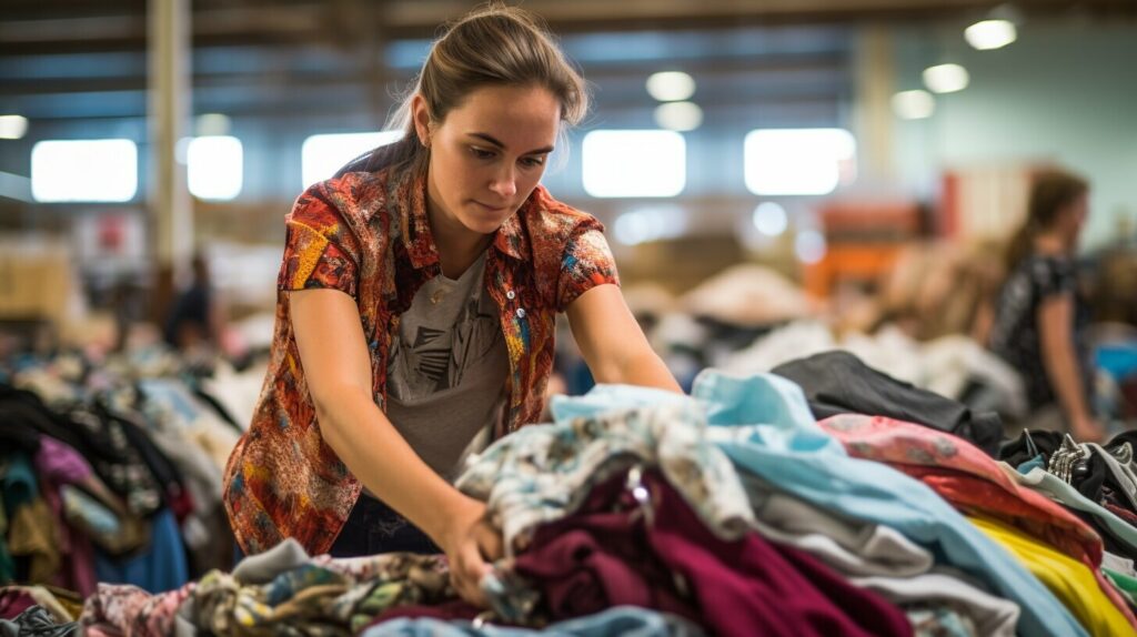 Sustainable fashion thrift shopping