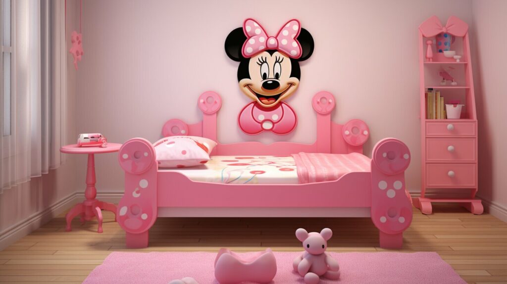 A wooden frame displays toddler bedding with a low pillow and breathable blanket to illustrate a developmentally ready setup.