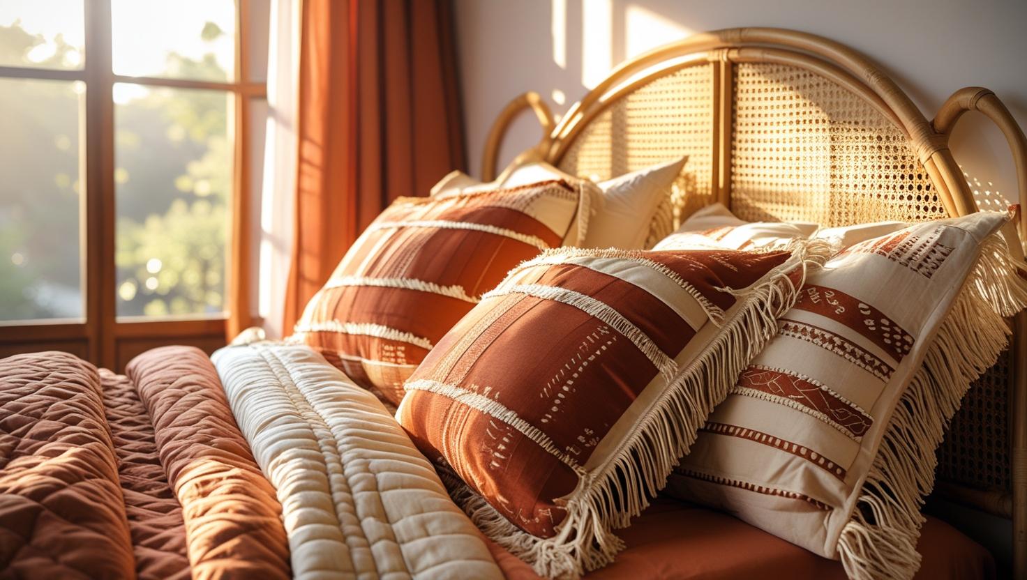 Modern platform bed with sham comforter arrangement
