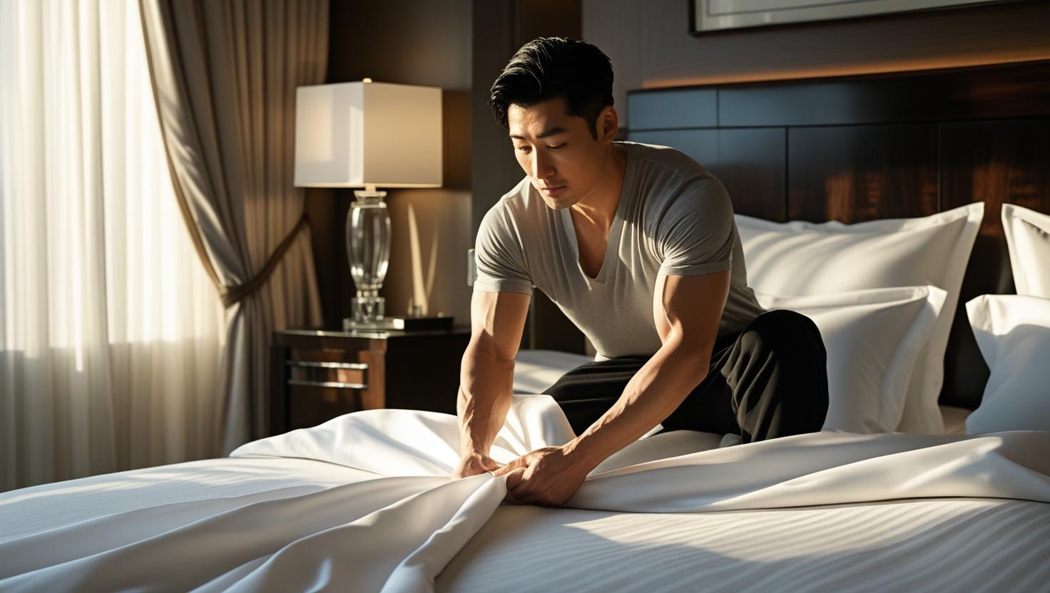 Traditional bedding arrangements with mats and natural materials