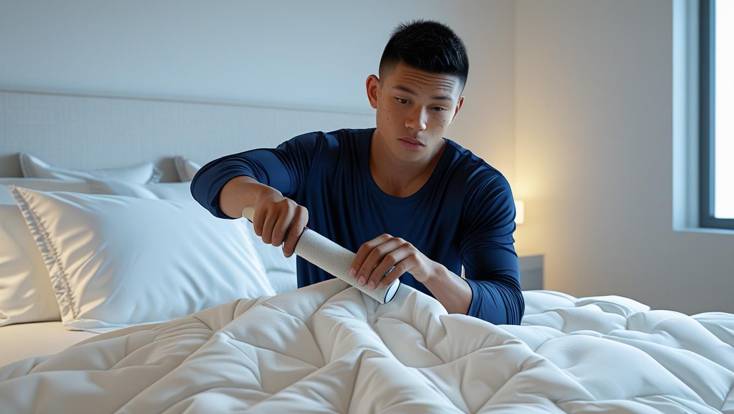 Close-up of bedding and allergies barrier covers