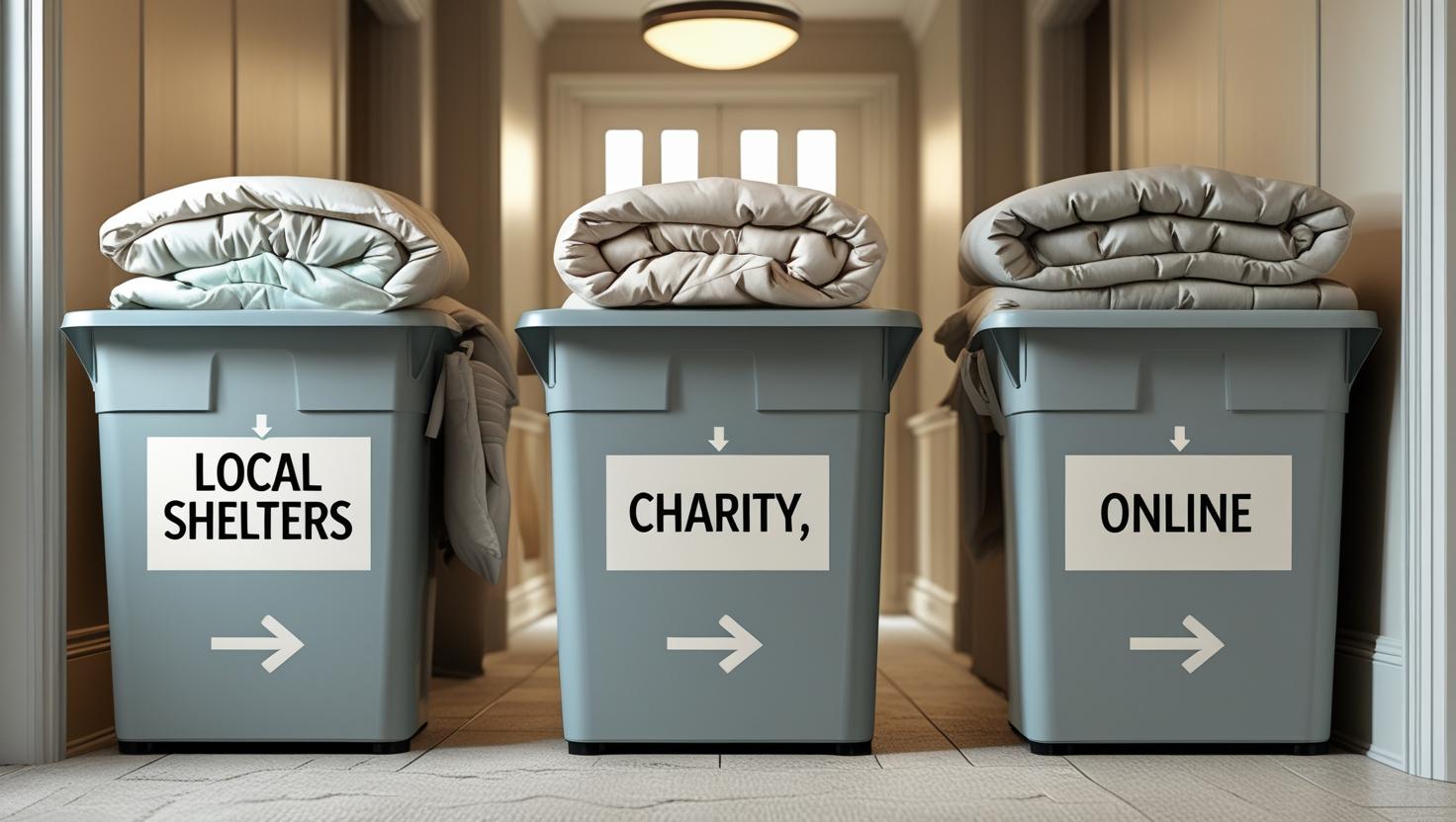 Can Bedding Be Donated neatly folded bedding packed in boxes