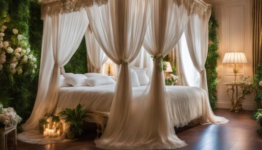Modern metal Four Poster Canopy Bed with minimalist lines