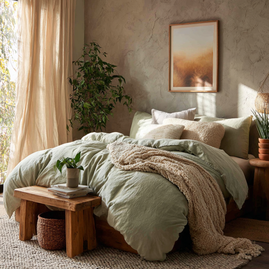 Feng Shui Bedroom Tips - cozy bed with headboard support