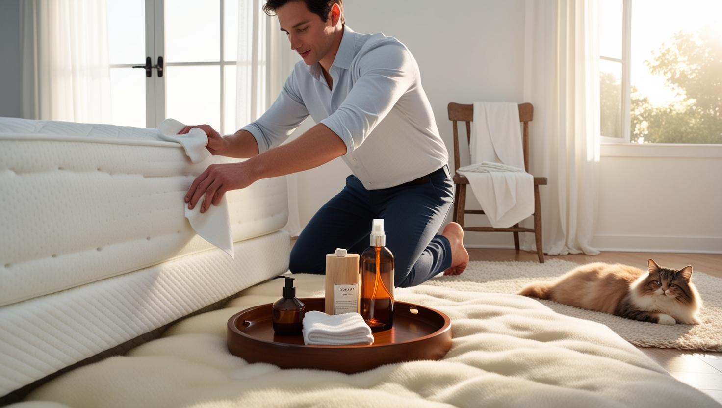 A fitted waterproof cover going on the bed shows how to clean urine memory foam mattress concerns before they start.