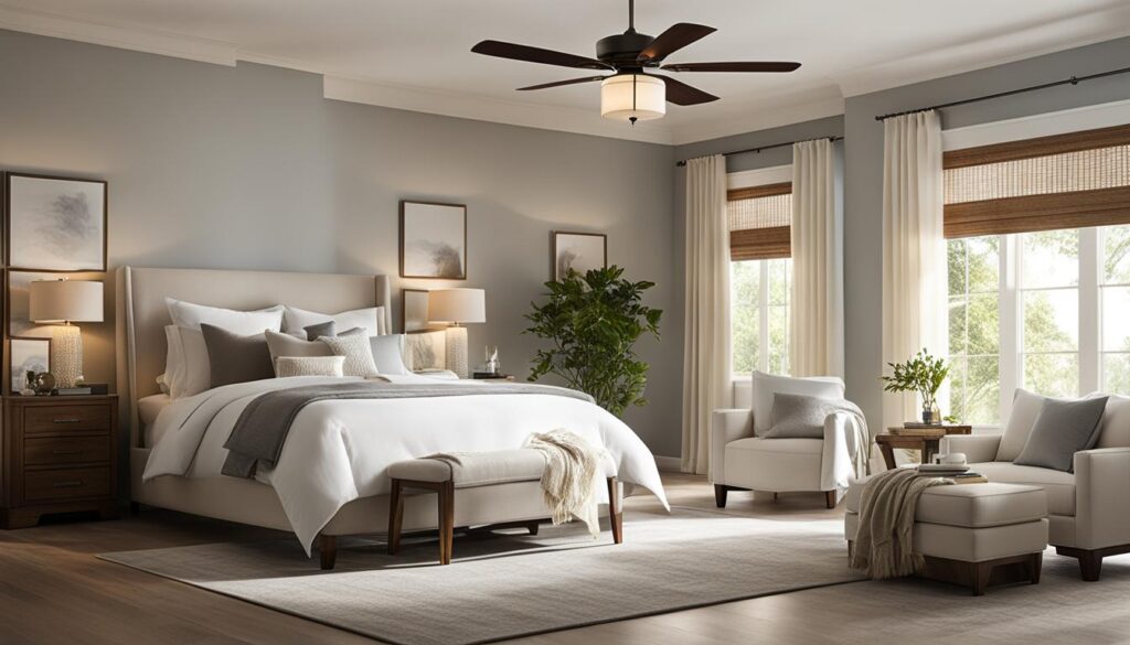 Cozy bedroom environment for sleep enhancement with soft lighting and blankets