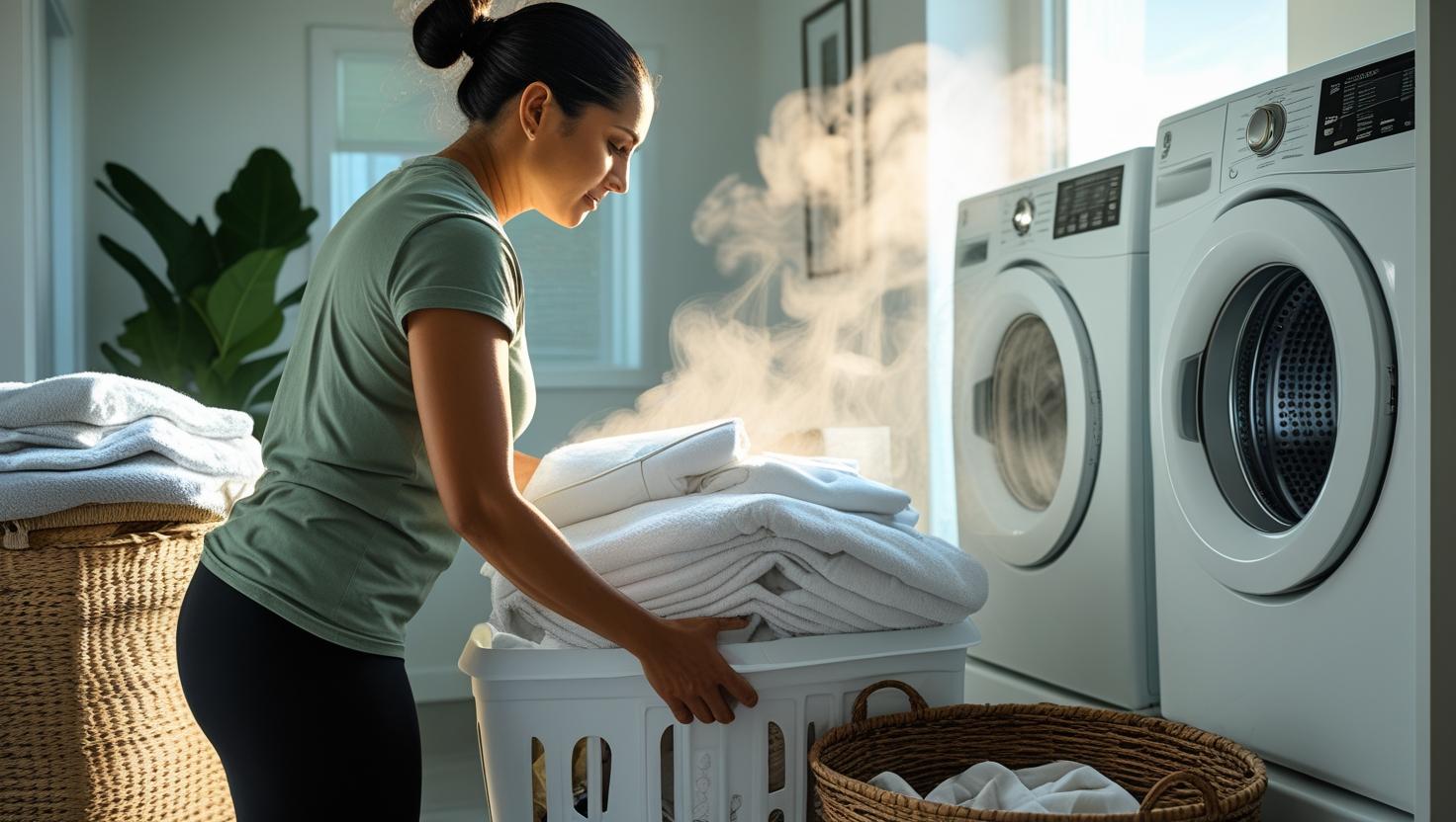 High-efficiency washer used for flea removal on bedding