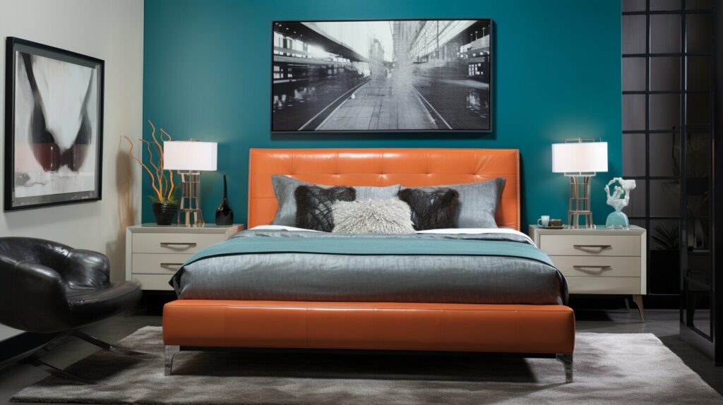 Bold accent pieces and artworks in modern bed designs