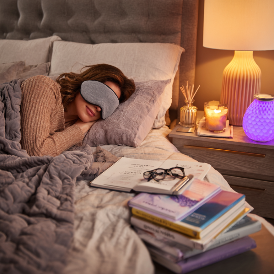 Cozy bedroom with cognitive sleep aids to enhance memory