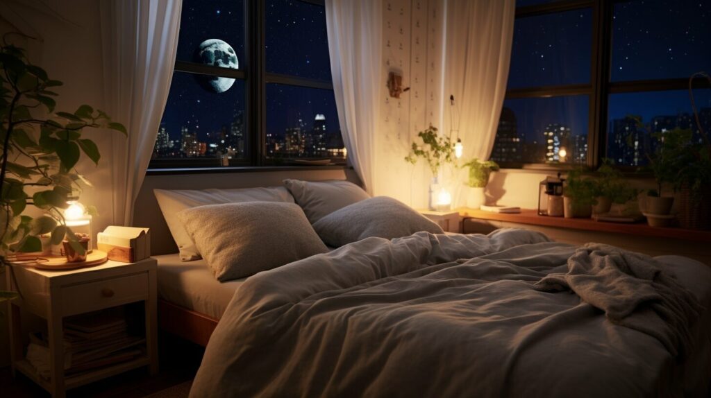 Soothing Sleep Environment Sleep Sound Solutions cozy dim bedroom scene