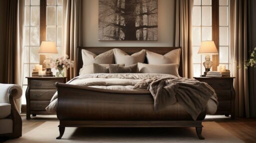 Traditional sleigh beds provide timeless elegance in bedroom design