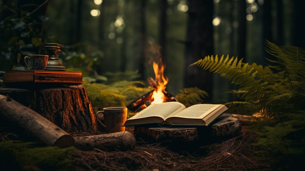 Child listening to a soothing bedtime story in a cozy room