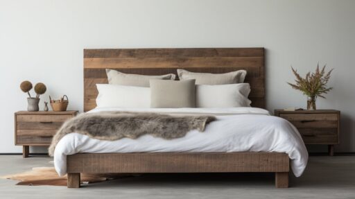Reclaimed wood sustainable bed frame materials