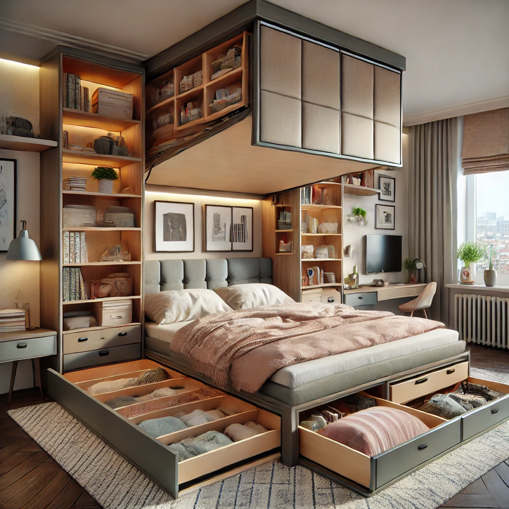 hidden storage beds