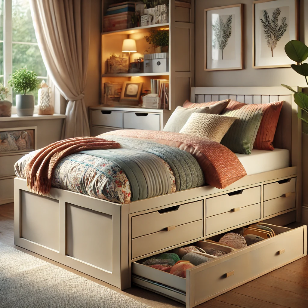 Twin Bed with Storage Underneath