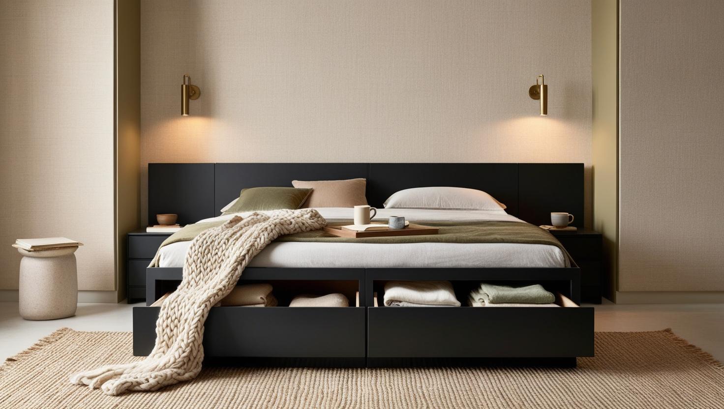 Platform bed with clean lines — modern bed types stylish options