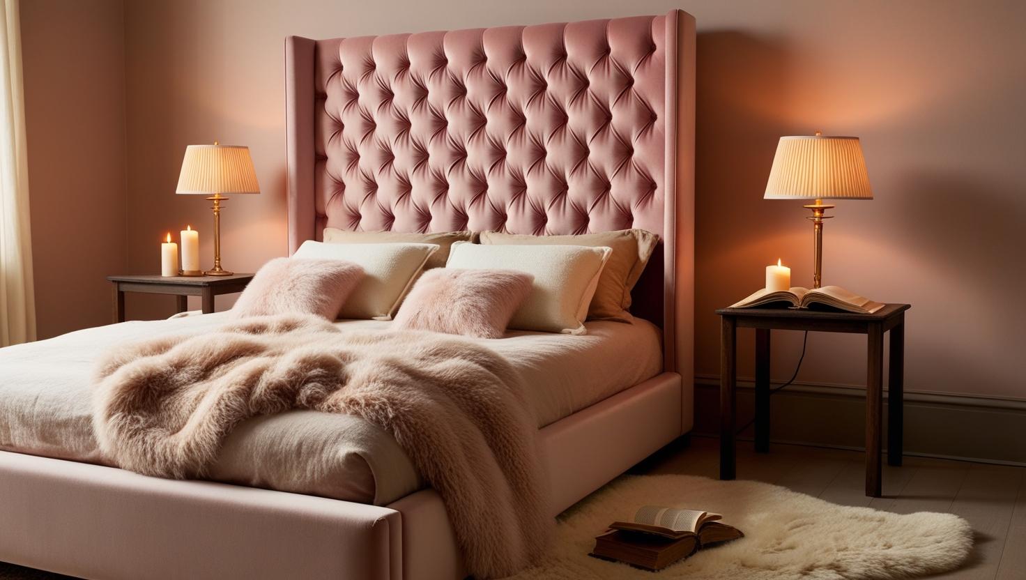 Upholstered bed in velvet — modern bed types stylish options