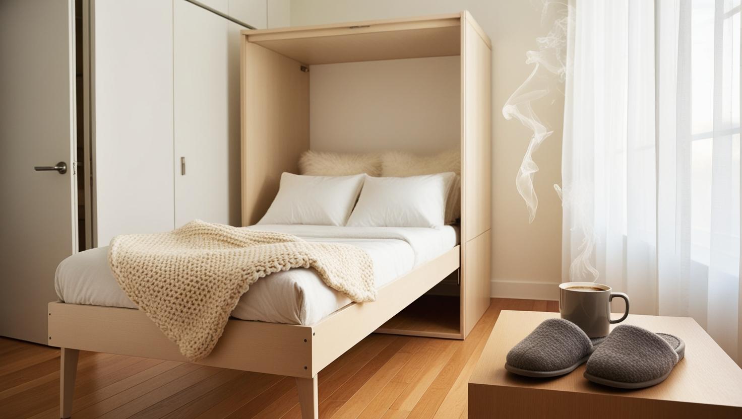 Guest-friendly foldaway setup using Mattress for Murphy Bed