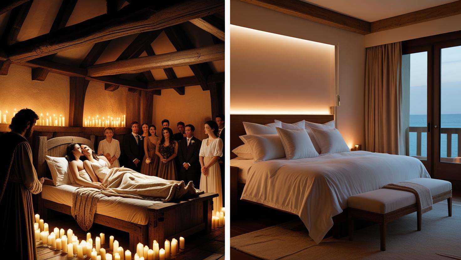 evolution of the role of bedding ceremonies from public to private rituals