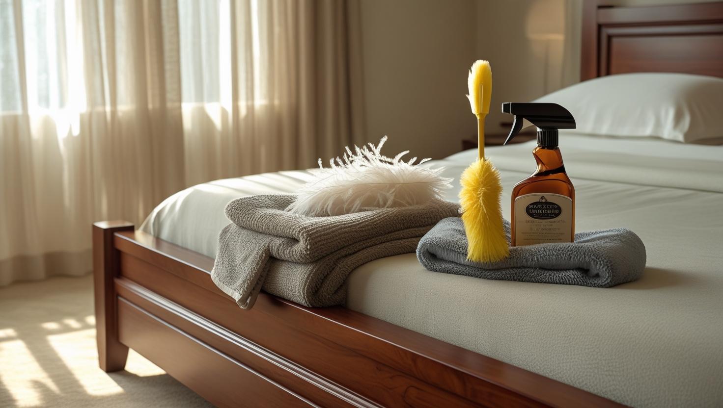 clean and well-maintained king bed frames in bright room