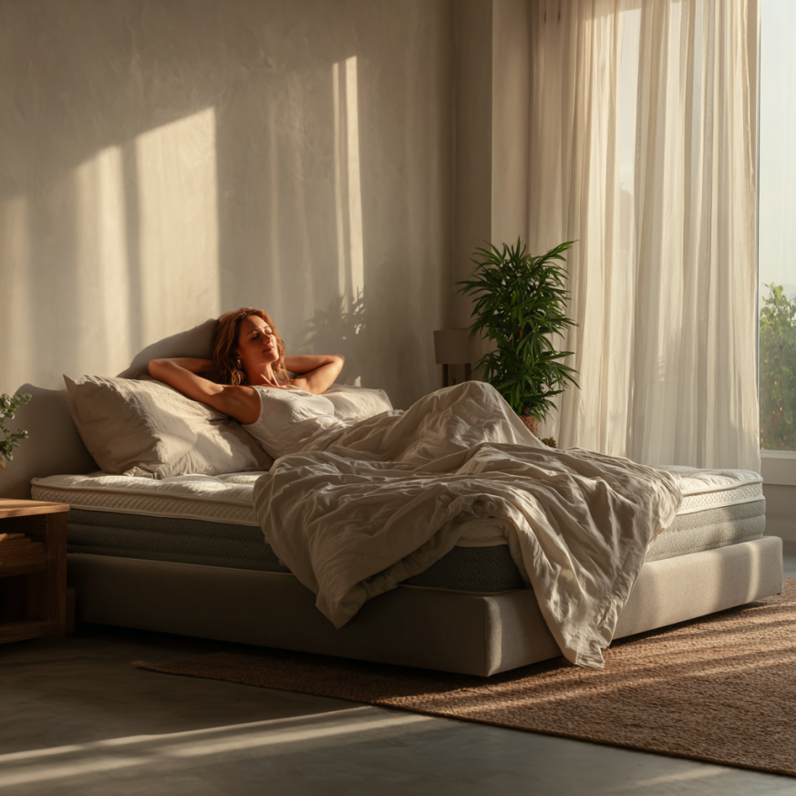 Peaceful Morning in a Minimalist Bedroom