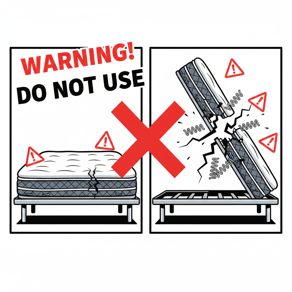 Hybrid mattress showing adjustable bed mattress compatibility with flexible coils and foam layers.