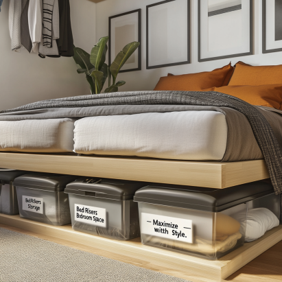 Bed Risers for Storage