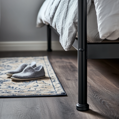 Adding felt pads and rubber washers to a metal bed frame